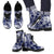 Floral Infrared Pattern Men Leather Boots