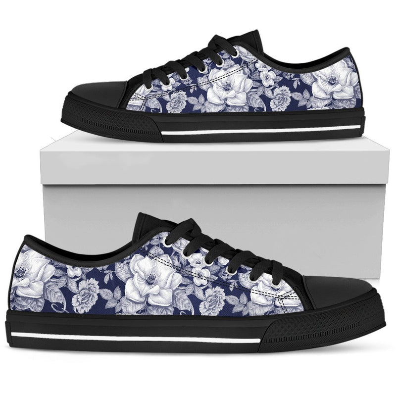 Floral Infrared Pattern Men Low Top Shoes