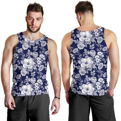 Floral Infrared Pattern Men Tank Top