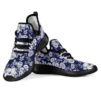 Floral Infrared Pattern Mesh Knit Sneakers Shoes