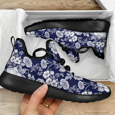 Floral Infrared Pattern Mesh Knit Sneakers Shoes