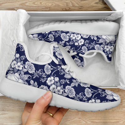 Floral Infrared Pattern Mesh Knit Sneakers Shoes