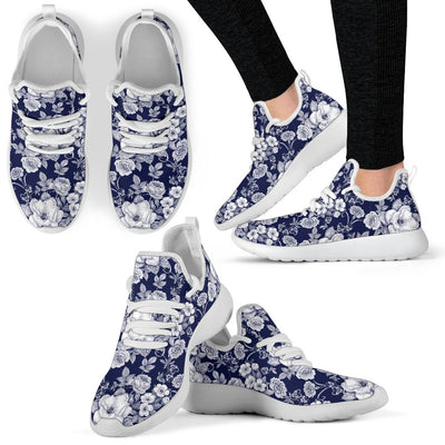 Floral Infrared Pattern Mesh Knit Sneakers Shoes