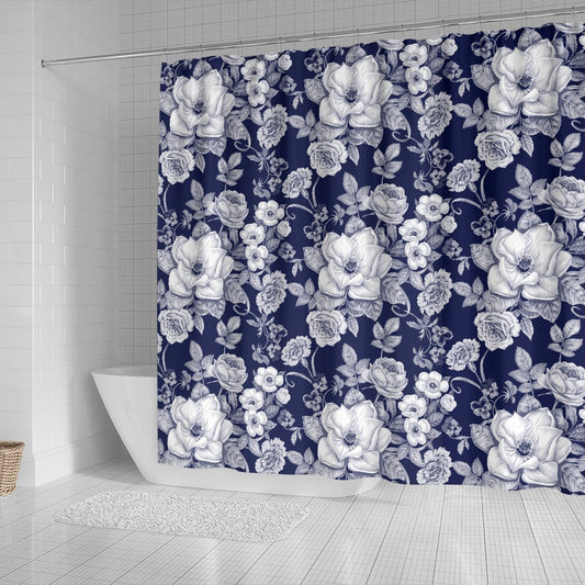 Floral Infrared Pattern Shower Curtain