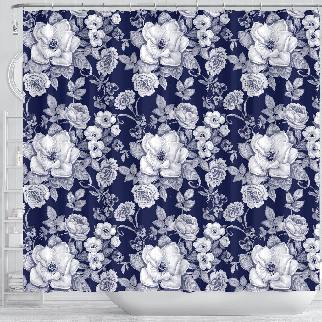Floral Infrared Pattern Shower Curtain