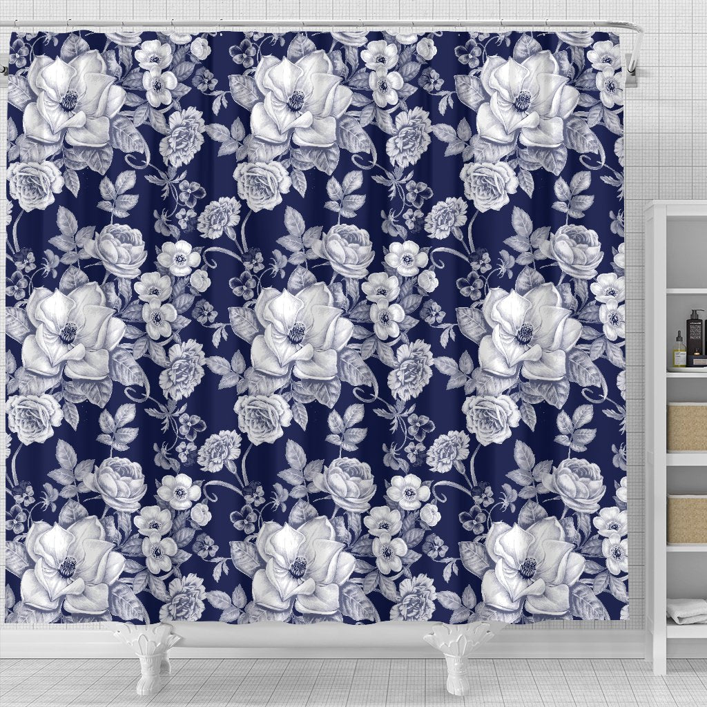 Floral Infrared Pattern Shower Curtain