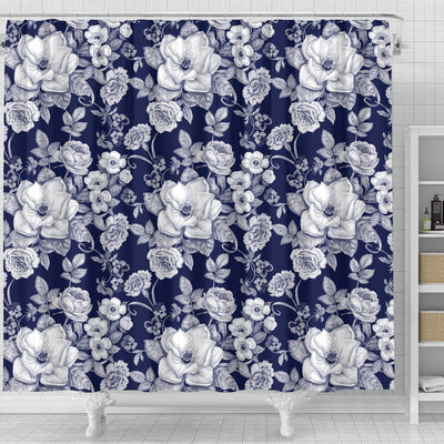 Floral Infrared Pattern Shower Curtain