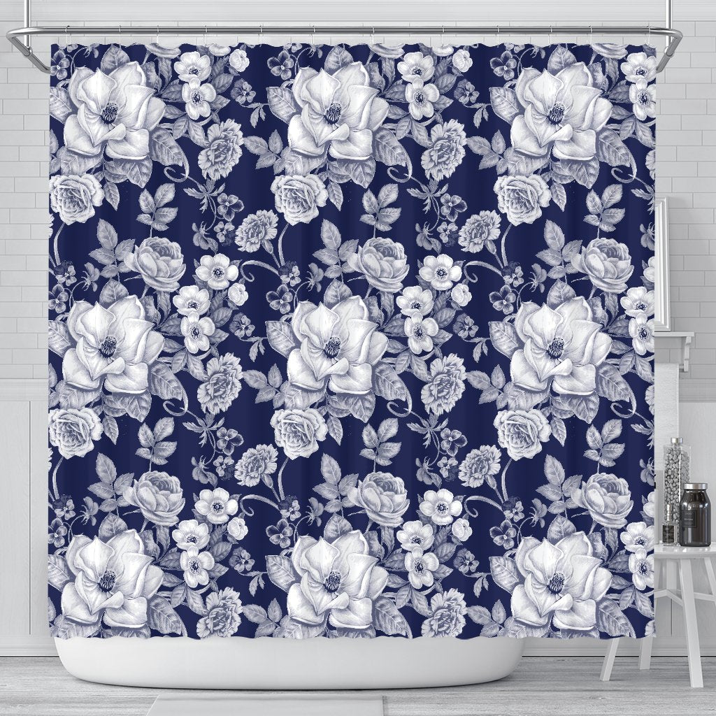 Floral Infrared Pattern Shower Curtain