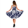 Floral Infrared Pattern Sleeveless Mini Dress