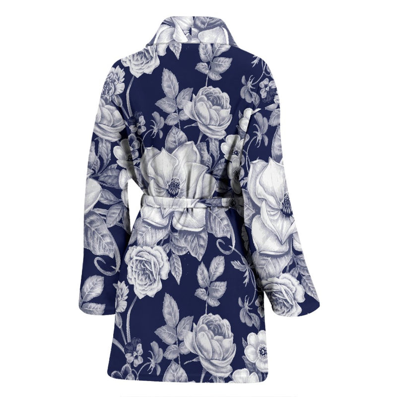 Floral Infrared Pattern Women Bath Robe