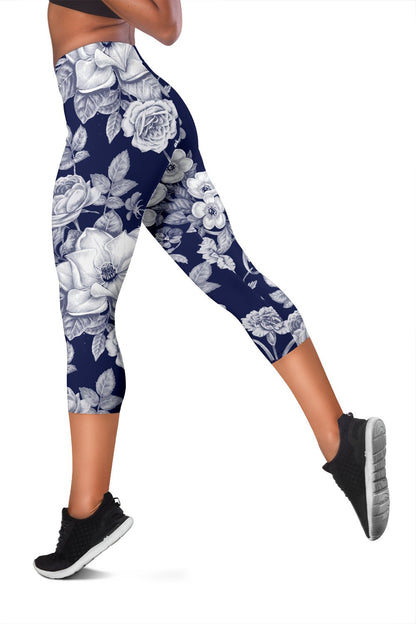 Floral Infrared Pattern Women Capris