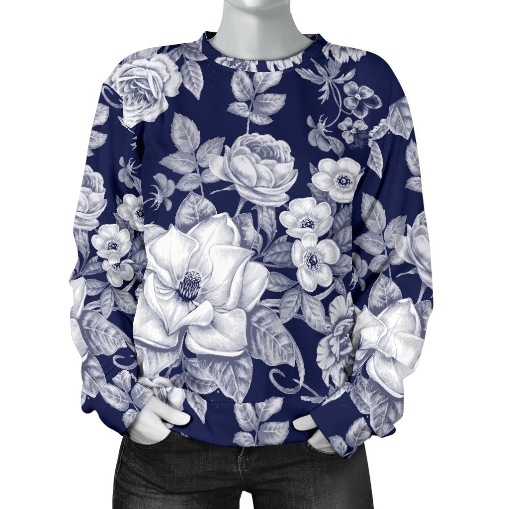 Floral Infrared Pattern Women Crewneck Sweatshirt