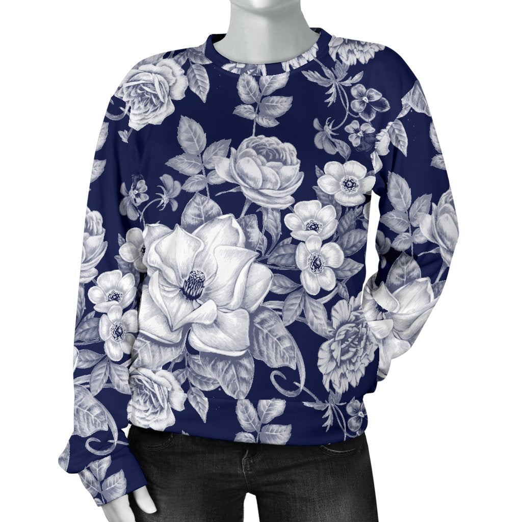 Floral Infrared Pattern Women Crewneck Sweatshirt