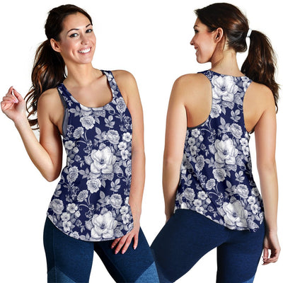 Floral Infrared Pattern Women Racerback Tank Top