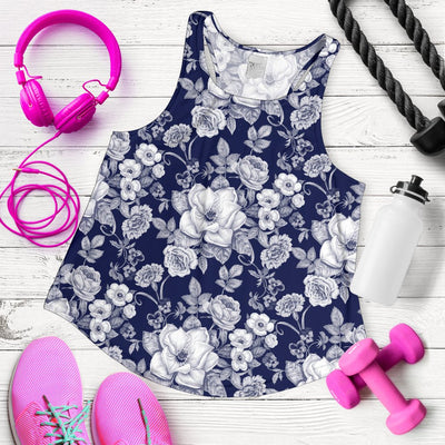 Floral Infrared Pattern Women Racerback Tank Top