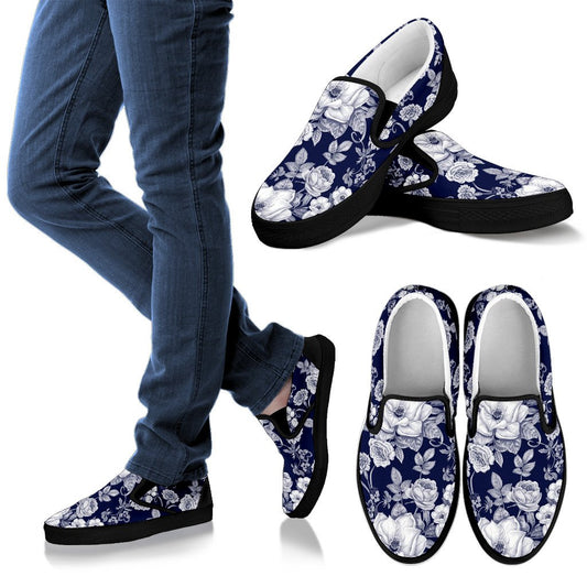 Floral Infrared Pattern Women Slip On Shoes