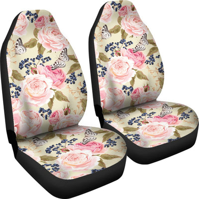 Floral Pink Butterfly Print Universal Fit Car Seat Covers