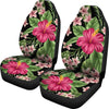 Floral Red Hibiscus Plumeria Hawaiian flower Universal Fit Car Seat Covers