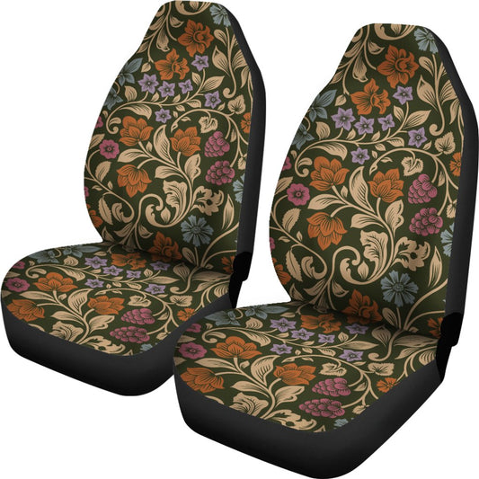 Floral Vintage Print Pattern Universal Fit Car Seat Covers