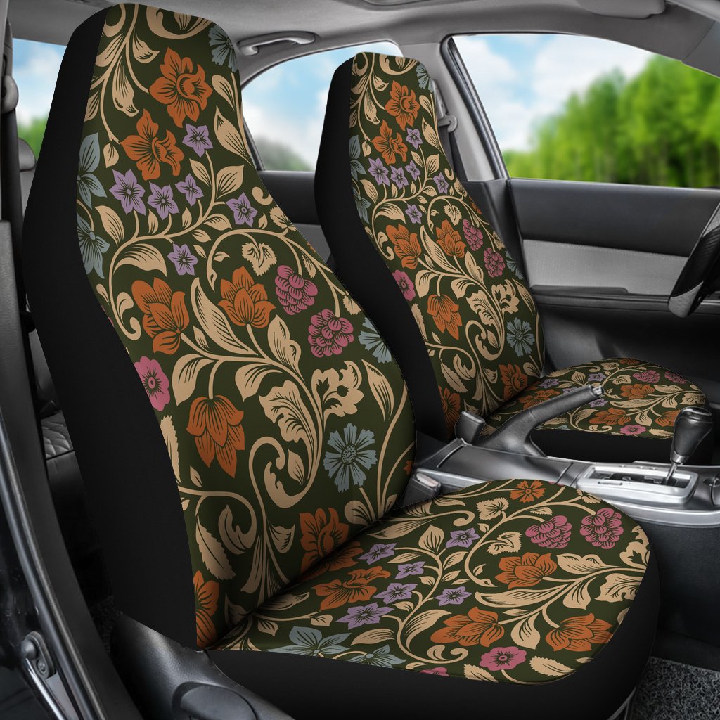 Floral Vintage Print Pattern Universal Fit Car Seat Covers