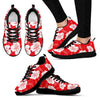 Flower Hawaiian Hibiscus Red Background Print Women Sneakers Shoes