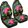 Flower Hawaiian Tropical Leaves Print Pattern Universal Fit Car Seat Covers