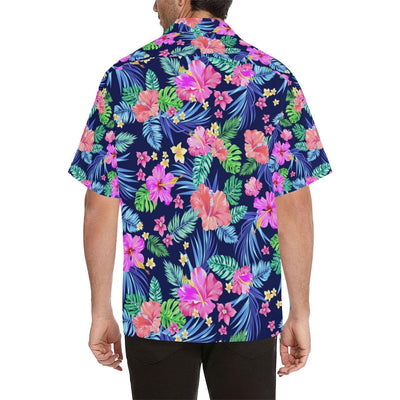 Hawaiian Tropical Hibiscus Neon Men Hawaii Shirt