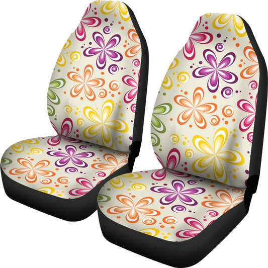 Flower Power Colorful Design Print Universal Fit Car Seat Covers
