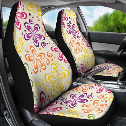Flower Power Colorful Design Print Universal Fit Car Seat Covers