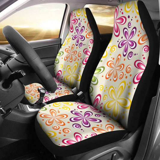 Flower Power Colorful Design Print Universal Fit Car Seat Covers