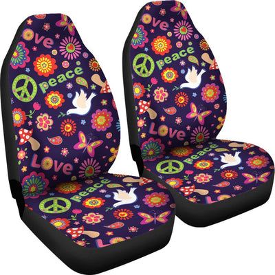 Flower Power Peace Design Print Universal Fit Car Seat Covers