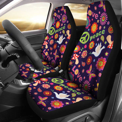 Flower Power Peace Design Print Universal Fit Car Seat Covers