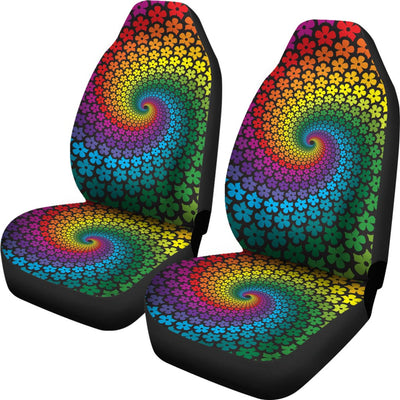 Flower Power Rainbow Spiral Print Universal Fit Car Seat Covers