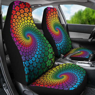 Flower Power Rainbow Spiral Print Universal Fit Car Seat Covers