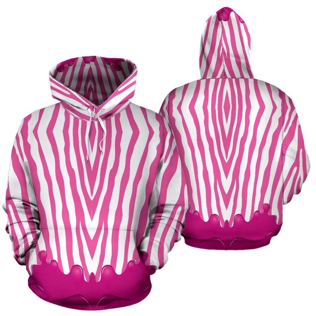 Flowing Pink paint Zebra All Over Print Hoodie