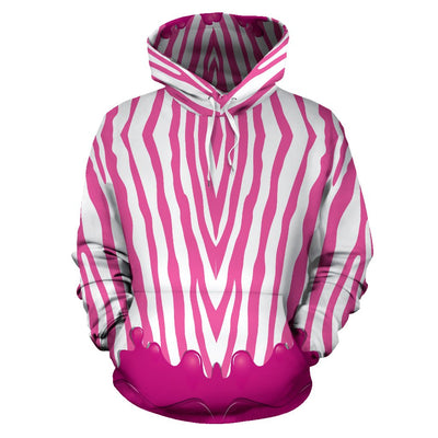 Flowing Pink paint Zebra All Over Print Hoodie