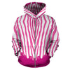 Flowing Pink paint Zebra All Over Zip Up Hoodie