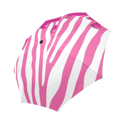 Flowing Pink paint Zebra Automatic Foldable Umbrella