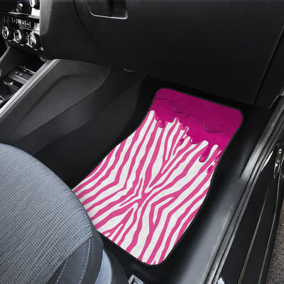 Flowing Pink paint Zebra Car Floor Mats