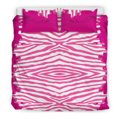 Flowing Pink paint Zebra Duvet Cover Bedding Set