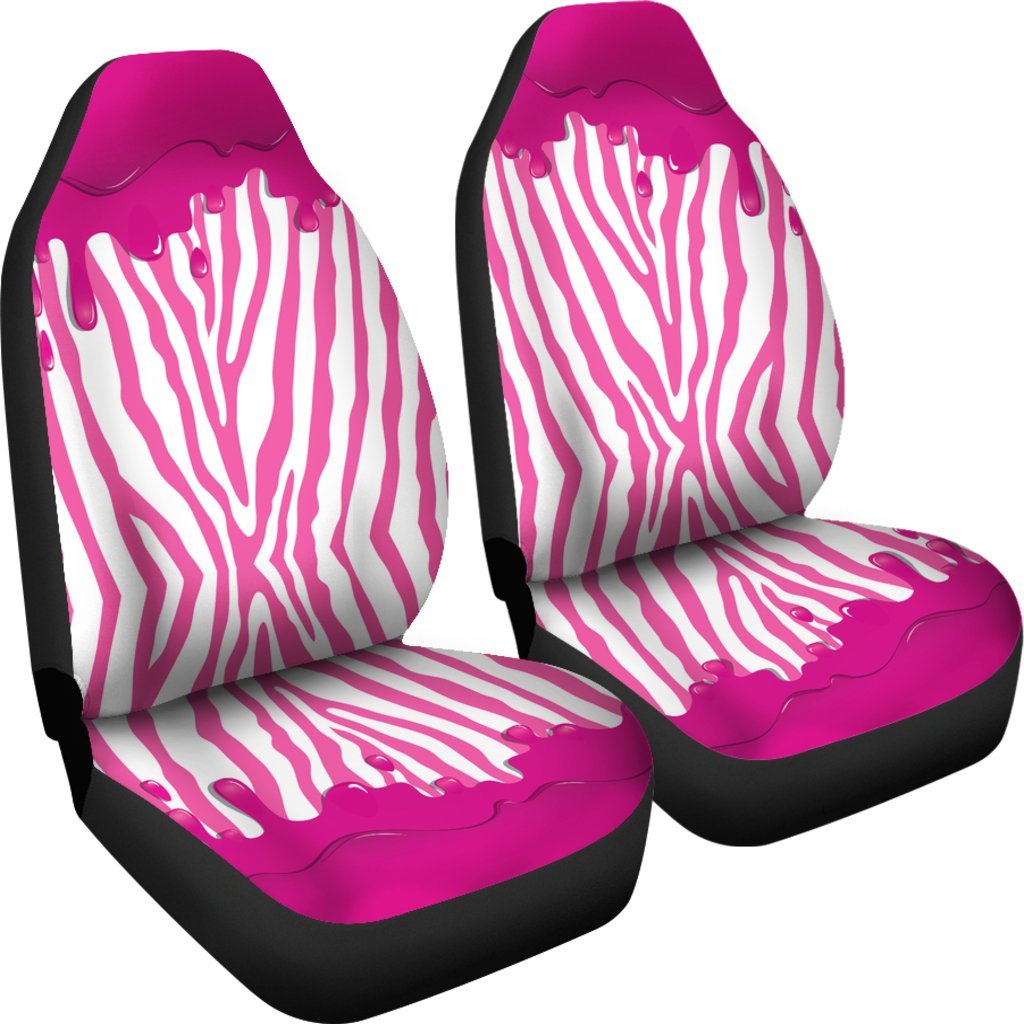 Flowing Pink paint Zebra Universal Fit Car Seat Covers