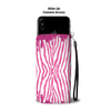 Flowing Pink Paint Zebra Wallet Phone Case