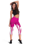 Flowing Pink Paint Zebra Women Capris