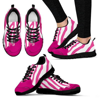 Flowing Pink paint Zebra Women Sneakers