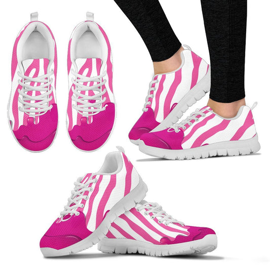 Flowing Pink paint Zebra Women Sneakers