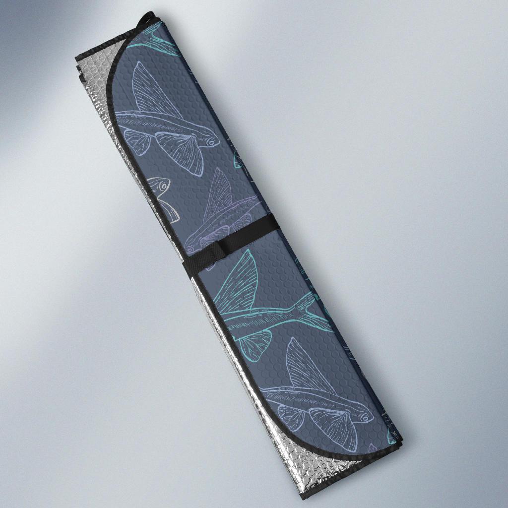 Flying Fish Pattern Print Design 02 Car Sun Shade-JORJUNE.COM