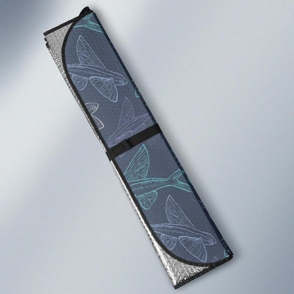 Flying Fish Pattern Print Design 02 Car Sun Shade-JORJUNE.COM