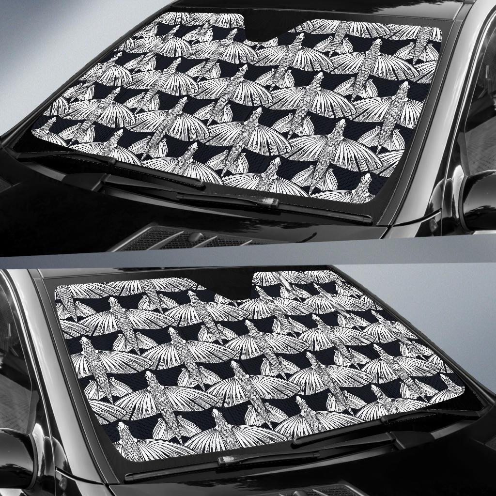 Flying Fish Pattern Print Design 03 Car Sun Shade-JORJUNE.COM