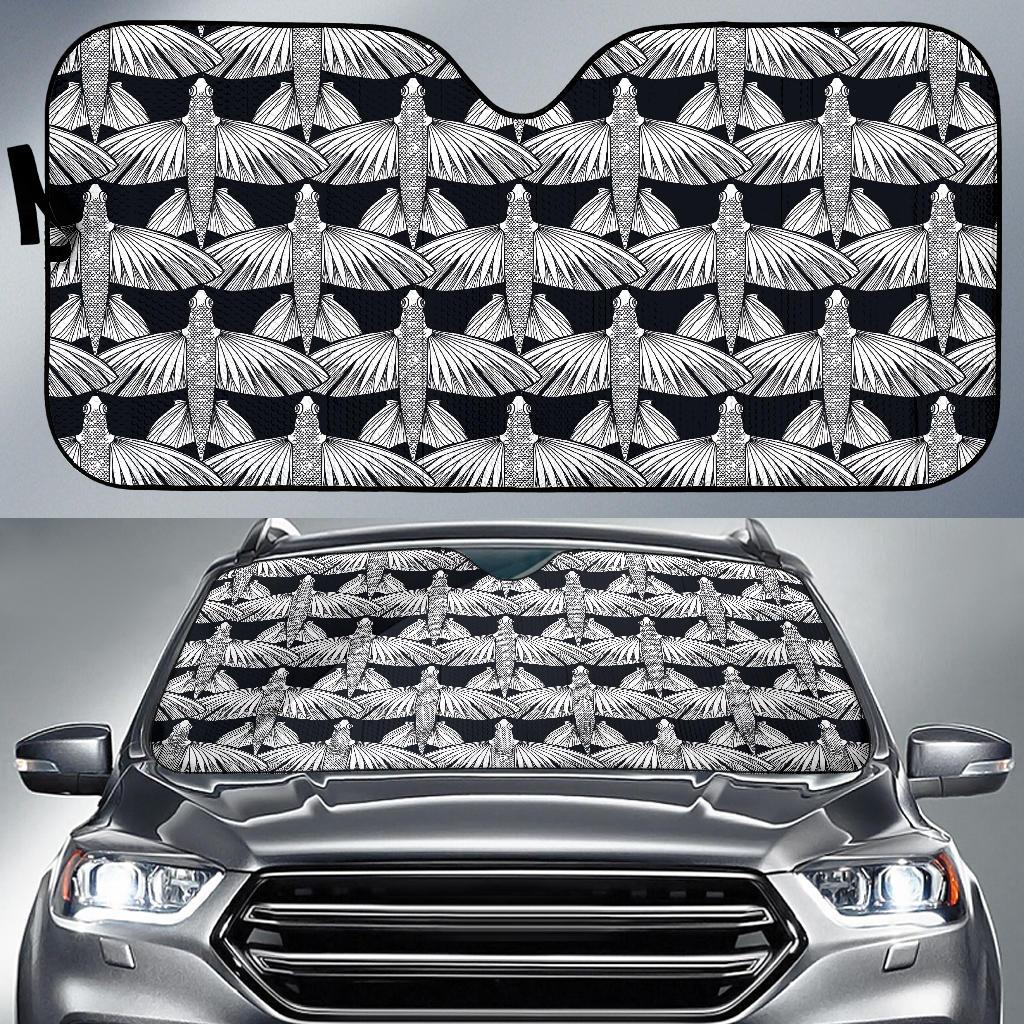 Flying Fish Pattern Print Design 03 Car Sun Shade-JORJUNE.COM