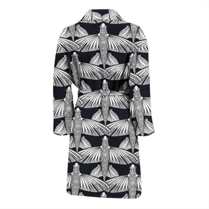 Flying Fish Pattern Print Design 03 Men Bathrobe-JORJUNE.COM